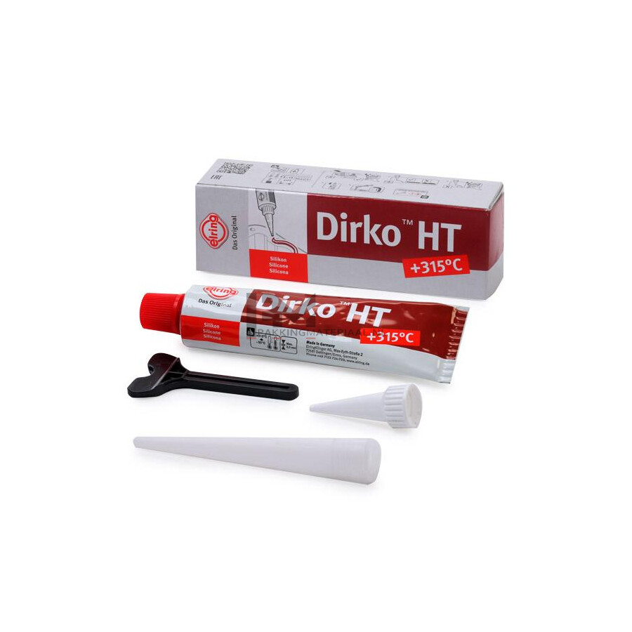 Elring DIRKO HT (315 C) Flüssigdichtungssatz, rot, Silikonverbindung, Tube  70 ml